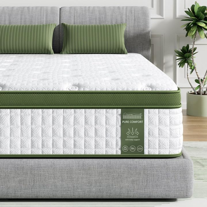 FP FLEXPEDIC Queen Mattress, 14 Inch Deluxe Hybrid Mattress in a Box with Gel Memory Foam, Fiberglass-Free Mattress, Individual Pocket Spring for Motion Isolation, Edge Support,CertiPUR-US