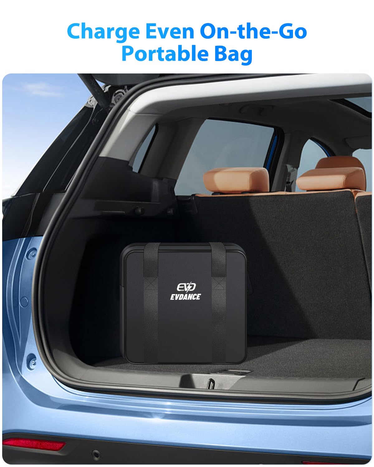 EVDANCE Level 1&2 EV Charger, Electric Vehicle Portable Charger with 25FT Cable, Home EV Charging Station for J1772 Electric Cars, 16Amp 110V-240V, NEMA 6-20 & NEMA 5-15 Plug EVDANCE