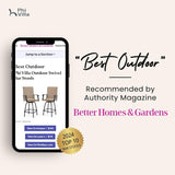 PHI VILLA Outoor Swivel Bar Stools Set of 6 with Armrest and Backrest, 30" Seat Height High Top Bar Height Patio Chairs, Brown Textilene Fabric PHI VILLA