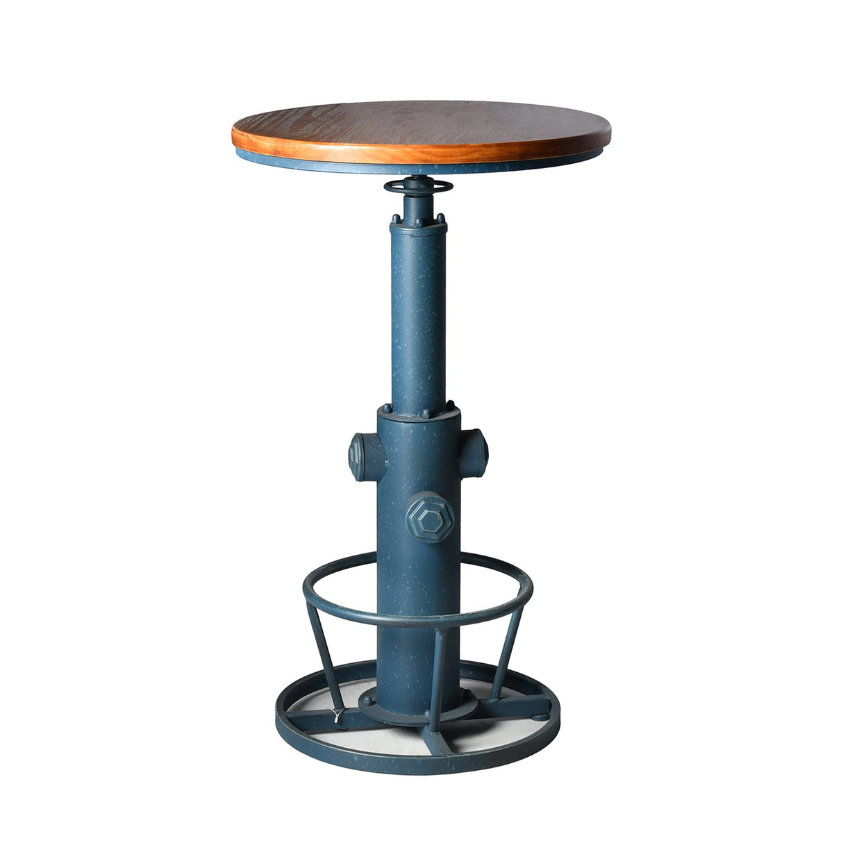 Topower Industrial Bar Table 38.58-48.43" Adjustable Pub Table Kitchen Dining Coffee Bistro Table Antique Blue Topower
