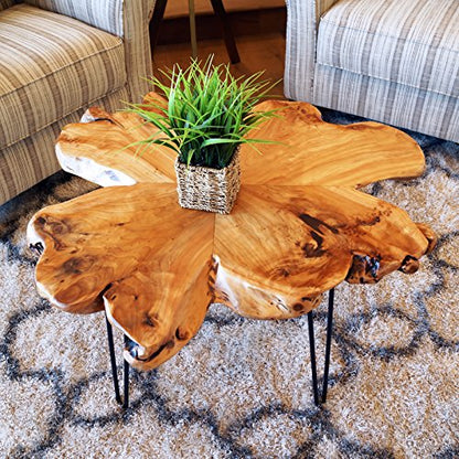 WELLAND Natural Edge Coffee Table, (Style D) - WoodArtSupply