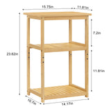 smusei Side Table Set of 2 End Tables Living Room for Small Spaces Farmhouse Bedside Table for Bedroom Guest Room Office, Bamboo smusei