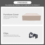 Rattaner Outdoor Sectional Wicker Patio Furniture Long Patio Couch with Ottoman and Outdoor Storage Table 4 Pieces Patio Furniture Set Weathering Anti-Slip Cushions Waterproof Covers, Khaki Rattaner