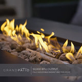 Grand patio 5 Pieces Wicker Outdoor Furniture Set,Patio Furniture Set with CSA Certification Fire Pit Table,Modular Sectional Sofa Sets with Olefin Cushions, 50,000 BTU Heat Output (Light Gray) Grand patio