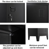 FURSTEL Metal Locker with Doors and Shelves, Locking Storage Cabinets for Small Spaces, Lockers for Employees, Lockable Storage Lockers for Office Garage School Gym FURSTEL