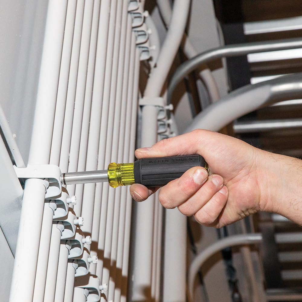 Klein Tools 32500MAG Magnetic Multi-Bit Screwdriver / Nut Driver, 11-in-1 Multi Tool with 8 Bits, 3 Nut Driver Sizes, Cushion Grip Handle Klein Tools