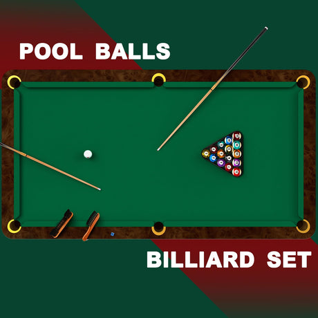 Outus 71pcs Pools Table Accessories Billiards Balls with Triangle Stand Pool Cue Chalks Cue Spot Sticker Brush(Dark Marble Style Balls) Outus