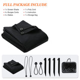 EXCELFU RV Awning Sun Shade Screen with Zipper 15' x 9' - RV Awning Shade Screen Black Mesh UV Blocker Complete Kits for RV Camper Trailer Motorhome EXCELFU