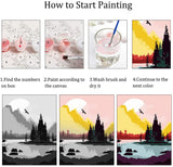 LWZAYS Paint by Number for Adults,Landscape Lake Mountain Paint by Numbers,Without Frame DIY Oil Painting Acrylic Paints for Wall Art（6 Pack 8X12 Inch LWZAYS