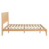 Merax King Size Bamboo Platform Bed, Mid-Century Modern Bed Frame with Tall Headboard, Solid Sustainable Bedframe King-Size, Wood Slat Support, No Box Spring Needed, Easy Assembly, Natural Merax