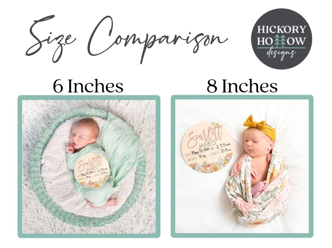 Birth Stat Sign Personalized for Newborn Baby, Ethan James Design, Crib & Nursery Decor, Photography Prop, Baby Shower Gifts, Gender Reveal, Hickory Hollow Designs