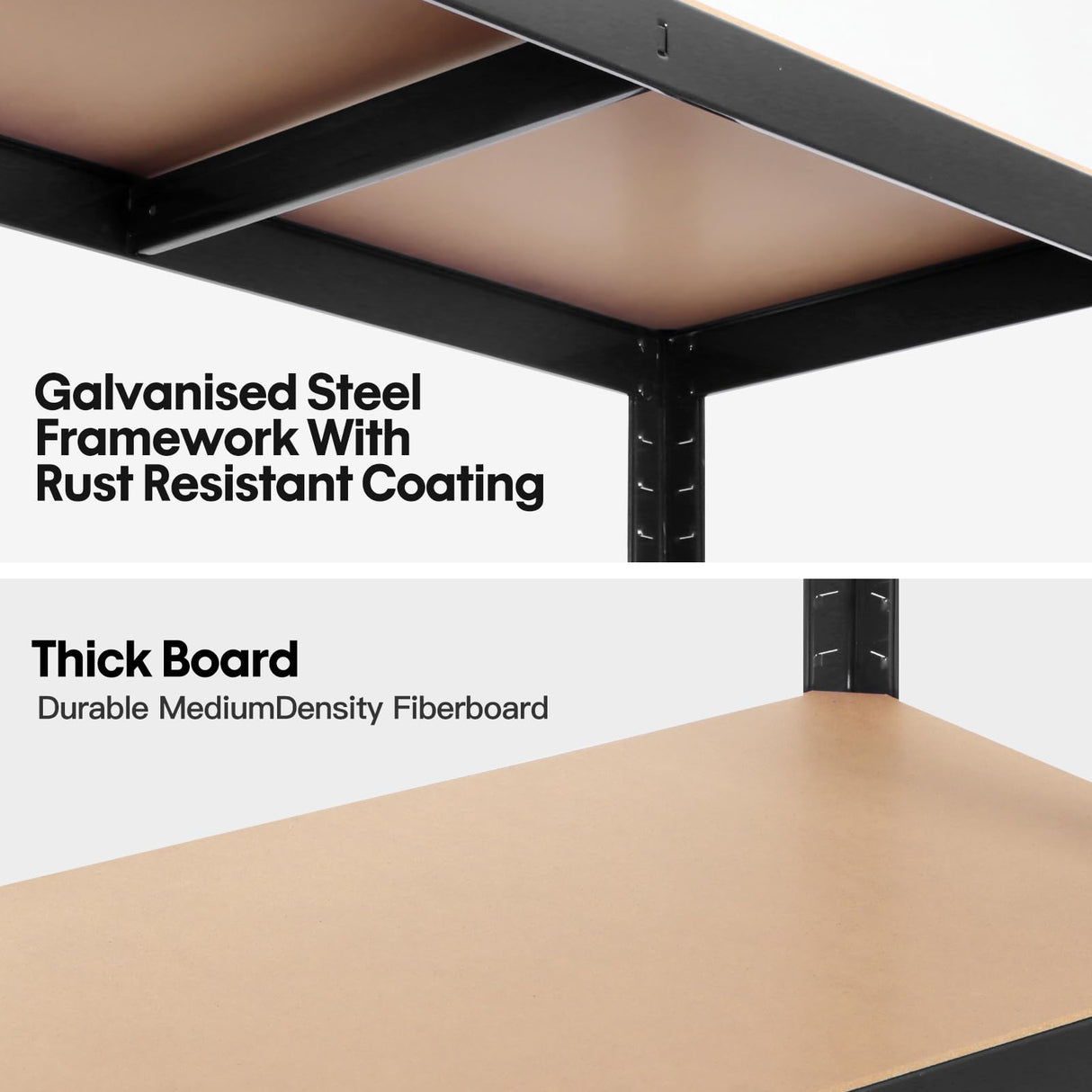 Panana 5 Tier Racking Shelf 59x27.5x11.8 inch Garage Shelving Storage Shelves Unit 1.5M Higher Workshop/Commercial/Industrial/Kitchen Utility Rack Shelf Organizer (Black, 150X70X30CM) Panana