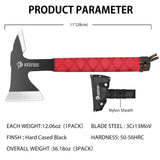 NedFoss Throwing Axes and Tomahawks, Throwing Axe Pack of 3, 11" Full Tang Throwing Axes Set with 3.14 Inch Blades, Tomahawk Axe with Nylon Sheath for Axe Throwing Game, Recreation and Competition NedFoss