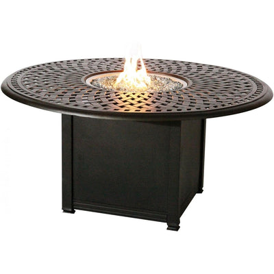 Signature 60 Inch Propane Fire Pit Dining Table by Darlee - Antique Bronze