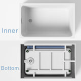 43" Acrylic Freestanding Bathtubs, Square Shaped Japanese Soaking Tub, Stand Alone Tubs W/Pop-UP Chrome Drain, Slotted Overflow, cUPC Certified (Without Seat) EZONTEQ
