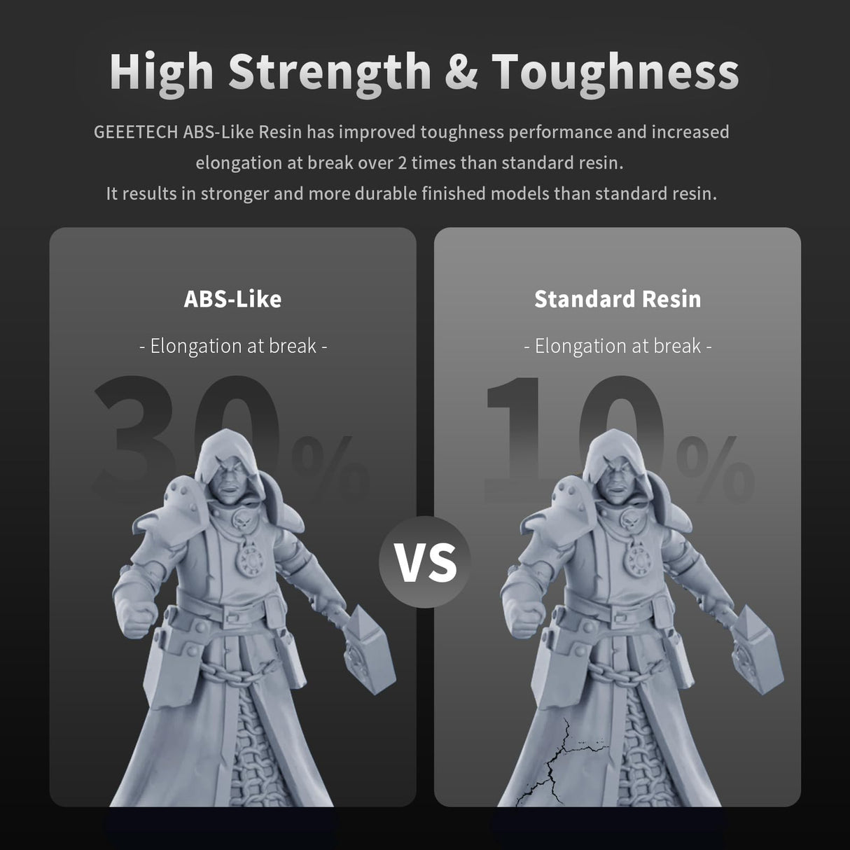 GEEETECH ABS-Like 3D Printer Resin, 405nm UV-Curing Photopolymer Resin, Strength and Toughness, High Precision, Low Viscosity, Low Odor, Compatible with LCD DLP Resin 3D Printers, Skin Colour 1kg Geeetech