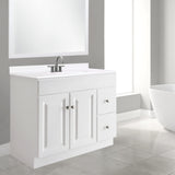 Design House Wyndham 36 Inch Bathroom Vanity, Ready to Assemble, Solid Wood, White, 597237 Design House
