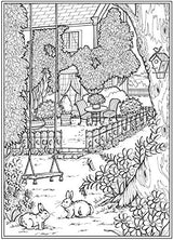 Creative Haven Country Gardens Coloring Book (Adult Coloring Books: In The Country) Dover Publications