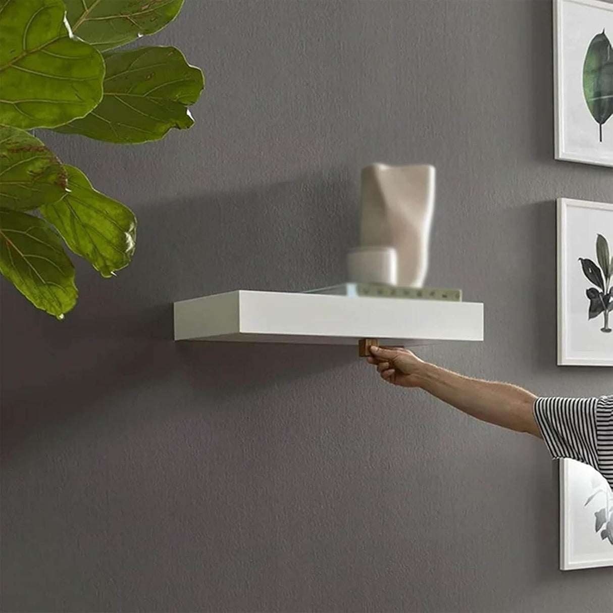 Floating Shelf with Hidden Compartment - Concealed Wall-Mounted Storage Solution, Secret Shelf for Home, Nightstand, Bedside,Office,Modern Furniture with Concealment Box for Storage,White Generic