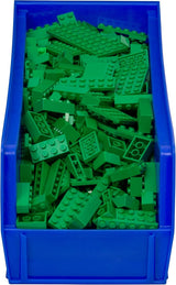 Akro-Mils 30234 AkroBins Plastic Storage Bins, Space-Saving Stackable Bins for Garage, Pantry, Craft Organization, 15" x 5" x 5", Blue, 12-Pack Akro-Mils