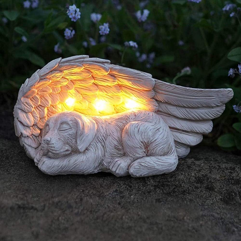 iHeartDogs Dog Memorial Gifts - Forever My Guardian Angel Garden Solar Light - Pet Memorial Stone iHeartDogs
