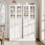 kepptory 64" Kitchen Pantry Cabinet, Pantry Storage Cabinet with Adjustable Shelves, Kitchen Buffet Cupboards Storage Cabinet for Home Office Use (White, 16" D x 24" W x 64" H) kepptory