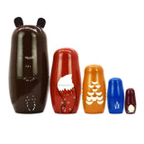 HYCLES Nesting Dolls Russian Matryoshka Wood Stacking Nested Set for Kids Handmade Toys for Children Kids Christmas Birthday Decoration Halloween Wishing Gift HYCLES