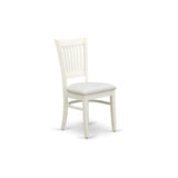 East West Furniture Dublin 3 Piece Modern Set Contains a Round Wooden Table with Dropleaf and 2 Fabric Upholstered Dining Chairs, 42x42 Inch, Linen White East West Furniture