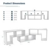 GOFLAME 3 Pieces TV Console Stand, Modern Entertainment Center for 50 55 60 65 Inch Flat Screen TV, Free Combination Bookcase for Storage & Display, Suitable for Living Room, Bedroom (White) GOFLAME