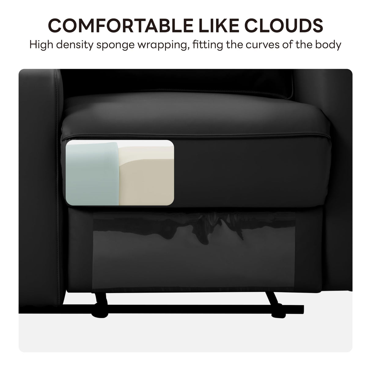 LIKIMIO 62.2" Loveseat Recliner Sofa with Console/Cup Holders, Wall Hugger Faux Leather Chair/RV Double Theater Seats/RV Furniture, Black LIKIMIO