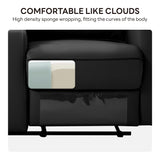 LIKIMIO 62.2" Loveseat Recliner Sofa with Console/Cup Holders, Wall Hugger Faux Leather Chair/RV Double Theater Seats/RV Furniture, Black LIKIMIO