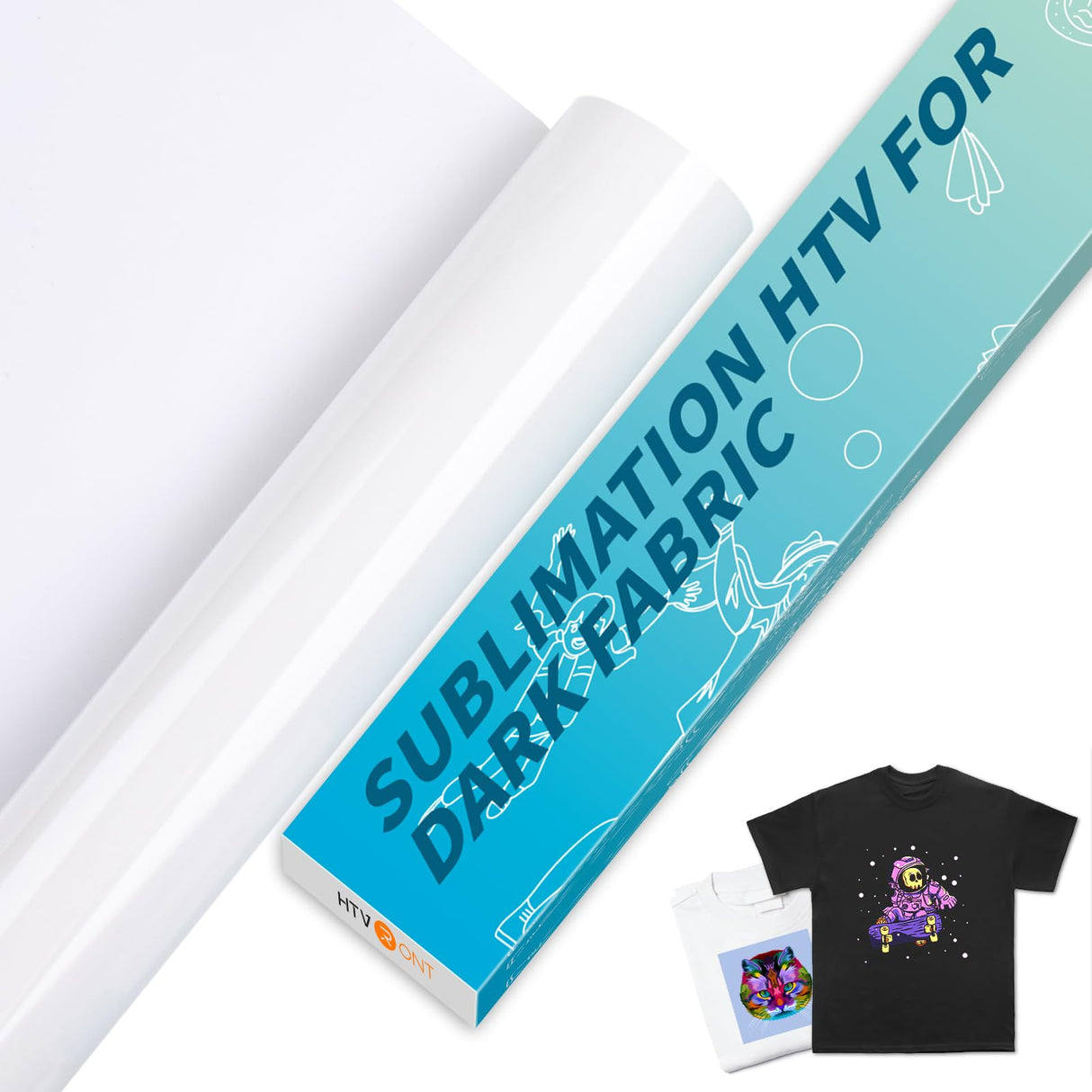 HTVRONT Sublimation HTV for Dark/Light Fabric - Matte Sublimation Vinyl 12" X 10FT for T-Shirts - Work Together with Sublimation Paper, Sublimation Ink and Heat Press HTVRONT