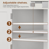 Itaar Farmhouse Executive L Shaped Desk, Home Office Desk with File Drawer and Power Outlet, Computer Corner Desk with Drawers and Storage Cabinet, Workstation for Office Home, White Itaar