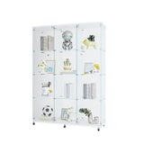 SUPPNEED Glass Display case,Glass Display Cabinet with 4 Shelves Extra Large, Glass Curio Cabinet,Glass Cabinet for Living Room, Bedroom, Office, Bookshelf with Glass Doors, Quick Installation SUPPNEED