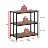 WOULHOMY Fish Tank Stand for 20 Gallon Aquarium, Metal Aquarium Stand with 3-Tier Shelves, Breeder Reptile Tank Stand for Home Office 26.96” x 15.74” x 33.26” (Black) WOULHOMY
