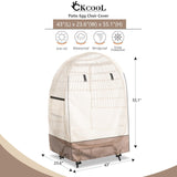 okcool Outdoor Egg Chair Cover,Waterproof Egg Chair Cover with Zipper for Wicker Patio Basket Chair(Beige & Brown,Fits 43" L *25" W*55.1" H Egg Chair) okcool