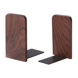 Muso Wood Book Ends for Shelves, Non-Slip Bookends, Heavy Duty Wooden Bookend Support for Books and Movies (Walnut 1 Pair) muso wood