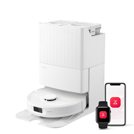 roborock Qrevo S Robot Vacuum and Mop, Self-Drying, Auto Mop Washing, 7000Pa Suction, Self-Emptying & Refilling, 10mm Mop Lifting, 200RPM Spinning Mops, Smart Obstacle Avoidance, White roborock