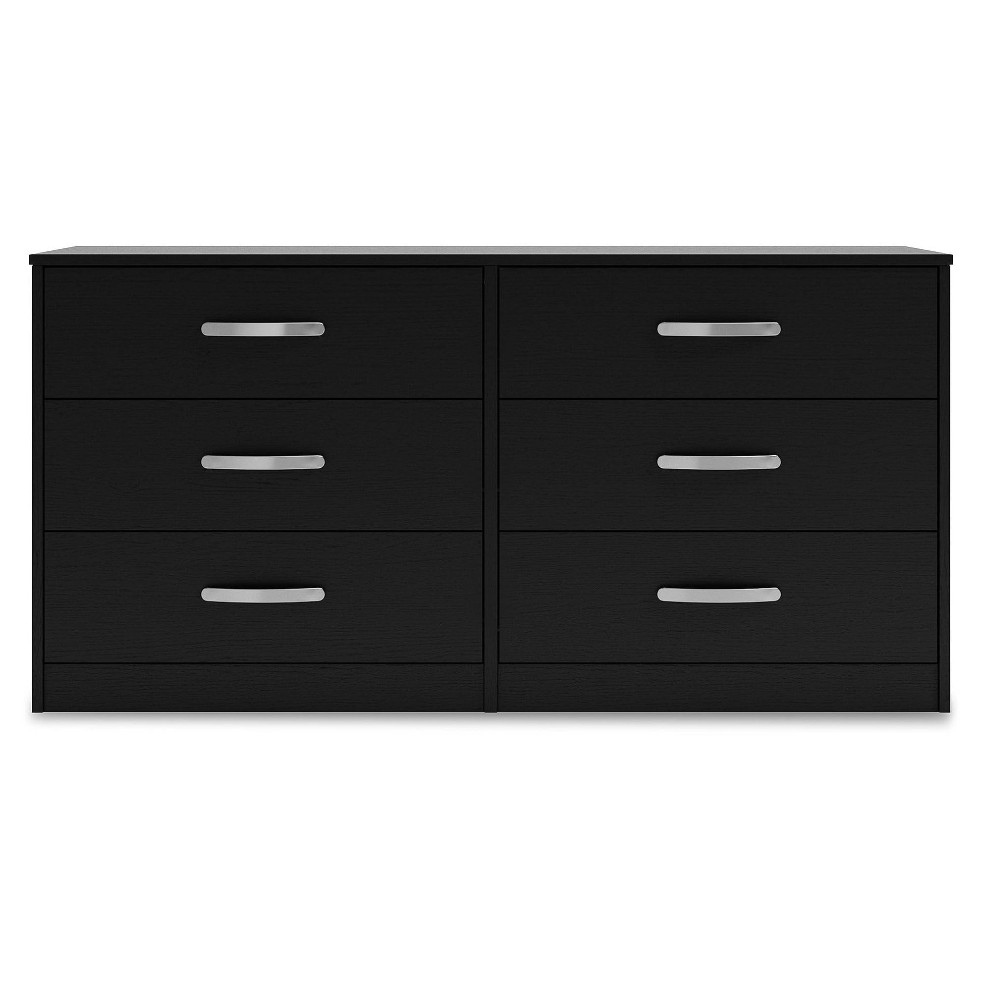 Signature Design by Ashley Finch Modern 6 Drawer Dresser with Ball-bearing Construction and Safety Stop, Black - WoodArtSupply