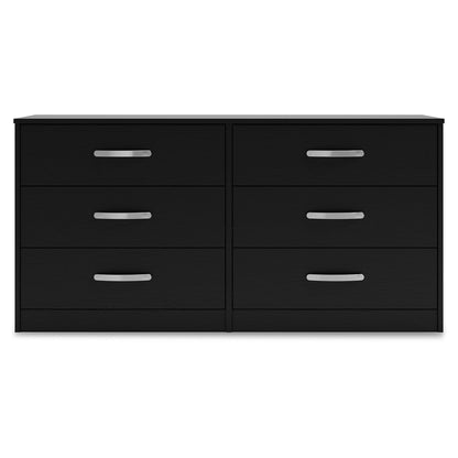 Signature Design by Ashley Finch Modern 6 Drawer Dresser with Ball-bearing Construction and Safety Stop, Black - WoodArtSupply