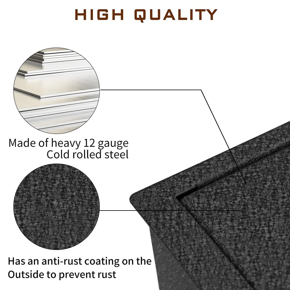 Center Console Gun Safe Vault - TuoJue Console Safe Lock Box Compatible with 2022-2025 Toyota Tundra and 2023-2025 Toyota Sequoia Console Organizer Locking Vault with Superior Fingerprint Lock TUOJUE