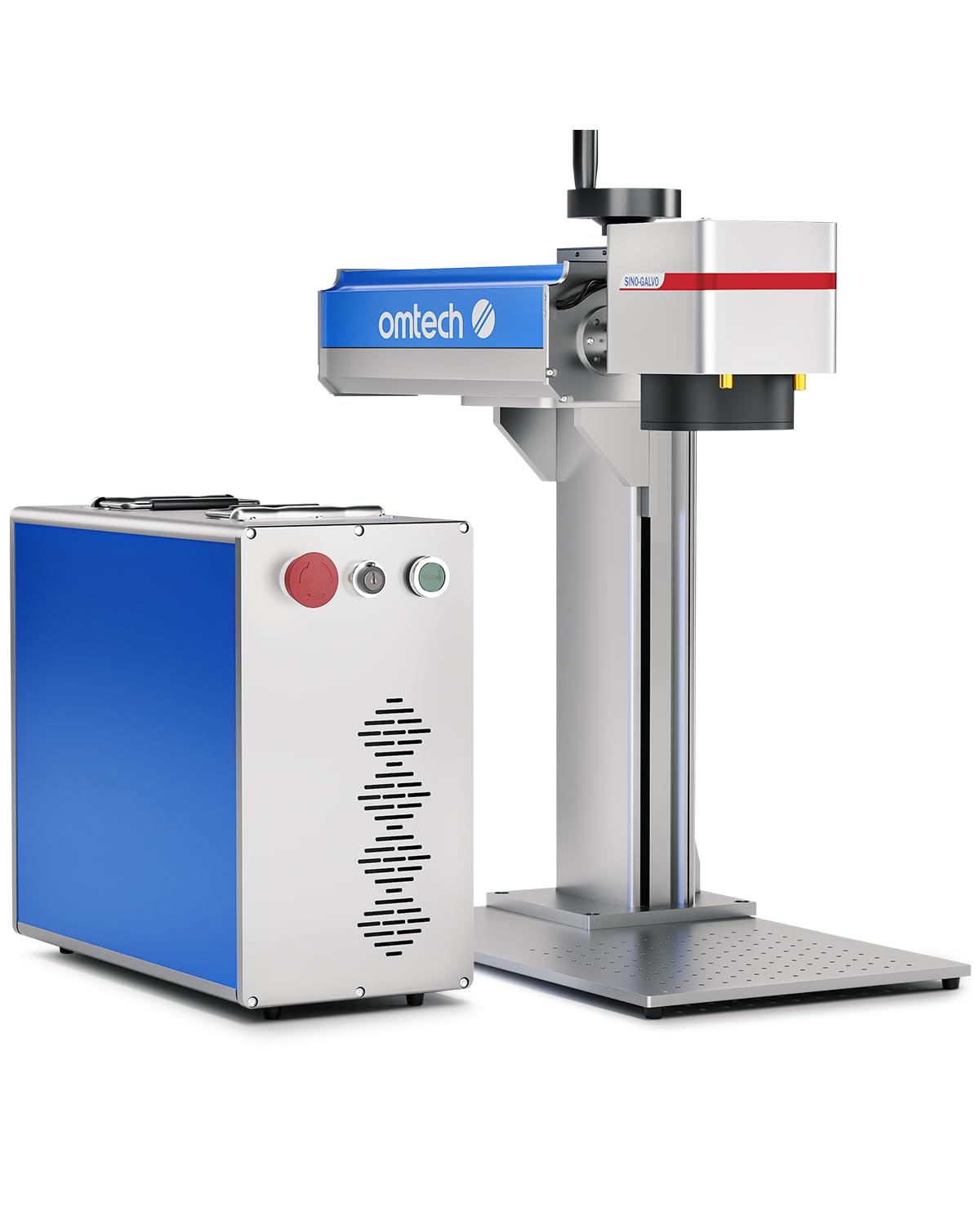 OMTech 50W Fiber Laser Engraver | 7.9"x7.9" Marking Area | High Precision 0.1mm | Max Cutting Depth 1mm | 275.6 IPS Speed | EZCAD2 Compatible | Dual Red Dot Locators | 100,000+ Hours Lifespan - WoodArtSupply