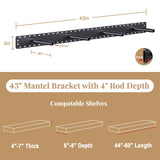 1 Pack Large Shelf Brackets Long Floating Shelf Bracket Invisible Floating Shelf Hardware Heavy Duty Floating Mantel Brackets(43"X4"X3") Craftersmark