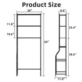 ASCENREST 3-Tier Over The Toilet Storage, Freestanding Metal Bathroom Shelves, Space Saver Above The Over Toilet Storage Shelf for Bathroom, Black ASCENREST