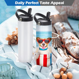 12 Pack Sublimation Tumblers Flat Edge Blanks Skinny Straight 20 oz, Stainless Steel Double Wall Insulated Sublimation Water Bottles with Portable Handle & Straw Lids for Heat Transfer, White YOUKE OLA