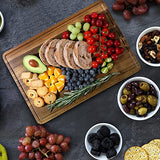 Wood Cutting Boards Set of 3 for Kitchen, Thick Chopping Board, Large Wooden Cutting Board Set with Deep Juice Groove and Handles, Wooden trays for ADMKERS