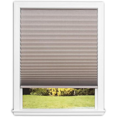 Redi Shade No Tools Easy Lift Trim-at-Home Cordless Pleated Light Blocking Fabric Shade Natural, 30" W x 64" L, (Fits windows 19 in - 30 in) Redi Shade