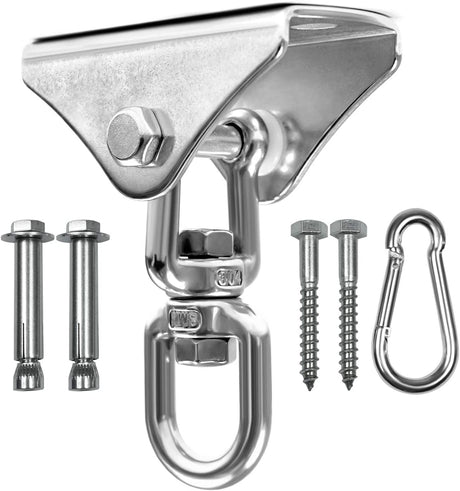Yes4All 1000 LB Punching Heavy Bag Hanger, Steel Heavy Duty Swing Hanger Bolts for Wood and Concrete - 360° Swing Yes4All