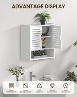 Frstem Bathroom Wall Cabinet, Wall Mounted Medicine Cabinet White Over The Toilet Storage Organizer Hanging Bathroom Cabinet for Bedroom Laundry Room Kitchen Bathroom,16.53" x 14.96" x 7.08" Frstem