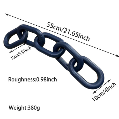 Wood Chain Link Decor,5-Link Wood Chain Link Aesthetic Room Decor & Boho Decor for Living Room Farmhouse Decor & Coffee Table Decor Decorative Wood Chain for Home Decor (Navy Blue) GUDAGUU